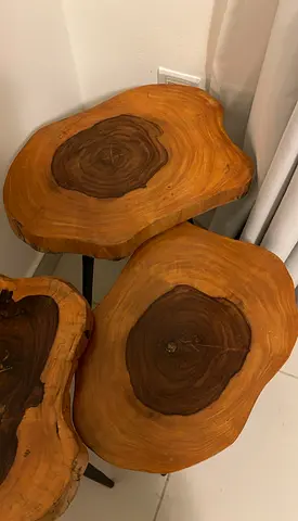 3 x Live edge solid Wood coffee tables - side tables - end tables