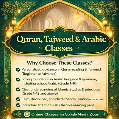 ONLINE QURAN TAJWEED, ISLAMIC STUDIES  ARABIC CLASSES