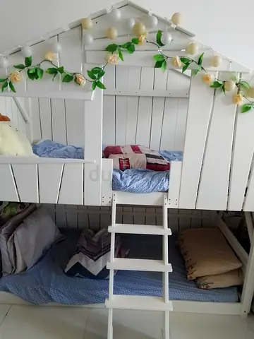 Childrens Wooden Loft Bed with Slide and Ladder