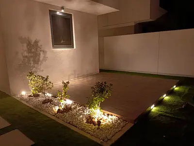 Stylish Outdoor Deck with Lighting