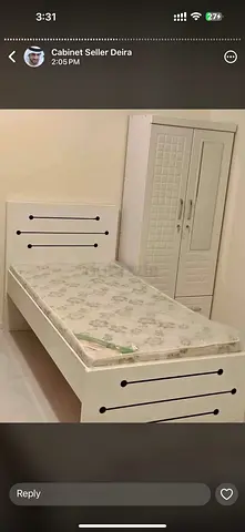 Compact White Bed with Wardrobe