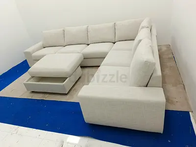 Ikea five seater vimle beige corner sofa with storage ottoman