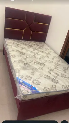 Stylish Red Bed Frame with Mattress