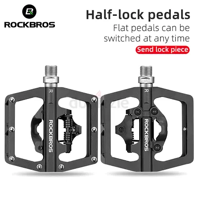 ROCKBROS Multi-Function Clipless Flat Bike Pedals in Black