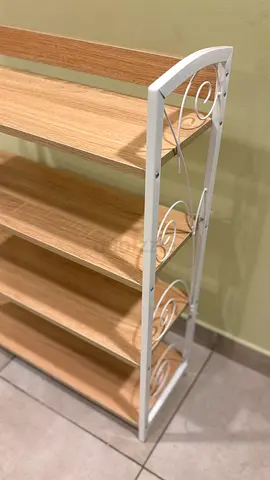 Modern Wooden and Metal Shelving Unit