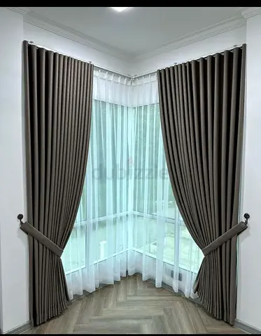 New Elegant Curtains with Sheer Overlay