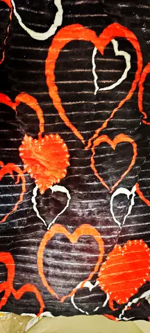 Heart Patterned red and black blanket