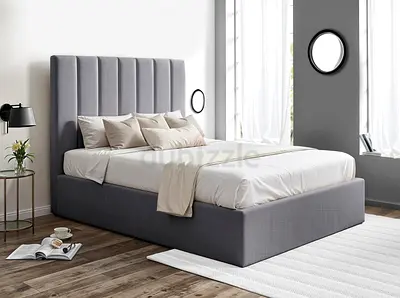 Stylish Gray twin size bed with mattress available Double bed mattress available