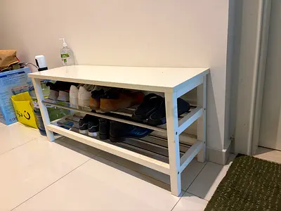 IKEA Shoe Bench Tjusig Strong White