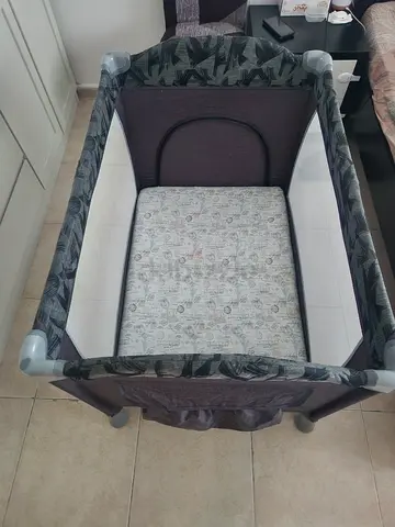 Juniors Devon Grey Foldable Travel Cot with Sunshade