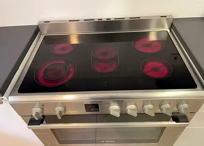 Professional BOSCH Brand 5 Rings Full Electric Ceramic Cooker Range Size 90cm