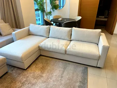 Comfortable sofa that quickly converts into a full bed. Perfect for daily use.