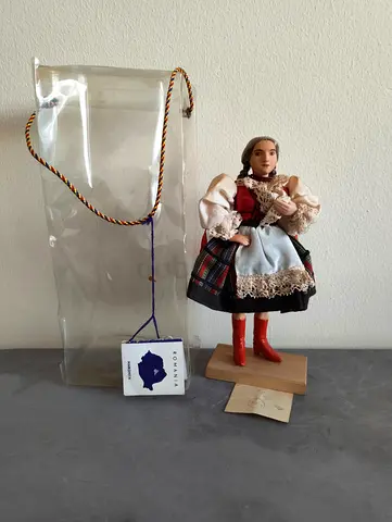 Vintage Romanian Folk Art Costume Doll Harghita Transylvania Ethnic 1969 Europe