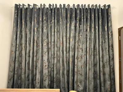 Elegant Grey Floral Curtains