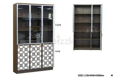 Stylish Wooden Cabinet with Glass Doors