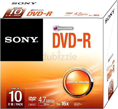Sony 558L016 10DMR47SS DVD-R 4.7Gb Slim Case Pack of 10