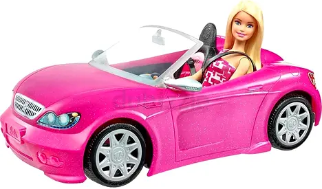 Barbie car and doll