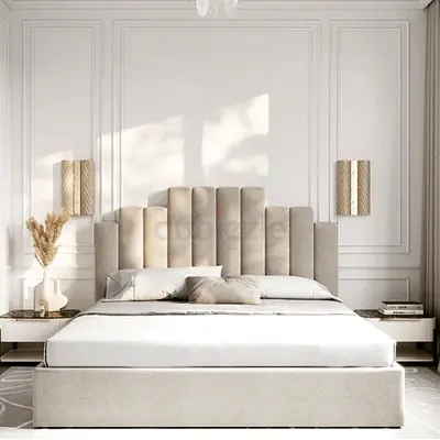 Stylish Modern Bed with Elegantly Designed Headboard