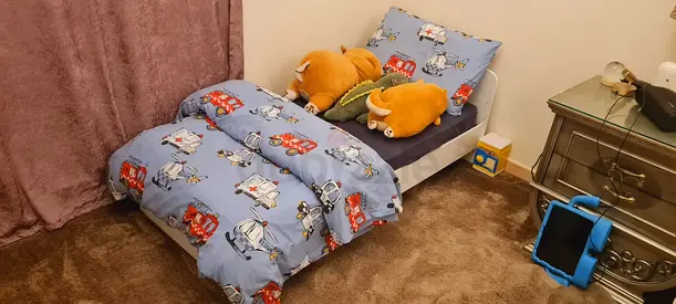Bed with mattress