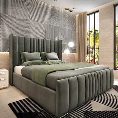 Stylish Modern Bed Frame with Headboard