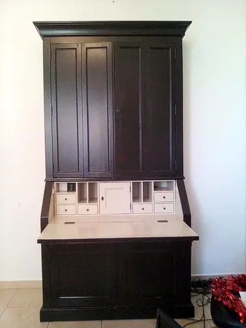 Stylish Black Wooden Cabinet with Desk from The One