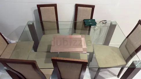 Dining table with six chairs