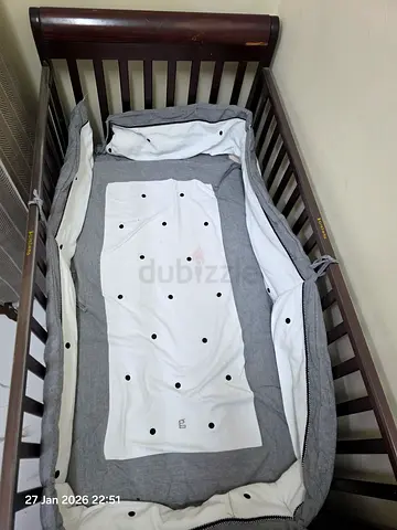 Baby Crib with Mattress and Bedding