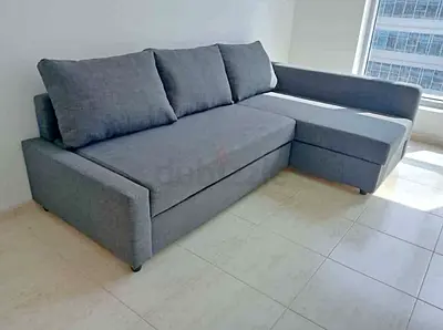 Gray L-Shaped Sofa bed with Storage