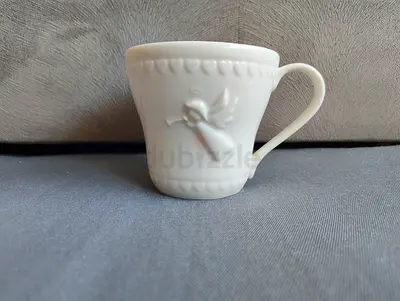 Yoh Shomei Christmas Angel Mug Cup Japan Heart Border Design Vintage Marked Rare