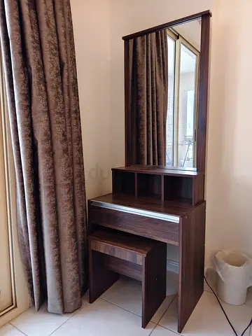 Modern Brown Bed set with Dressing Table with Mirror