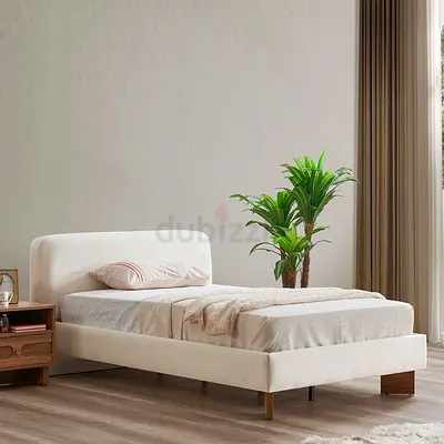 Round egdes headboard thick twin bed frame