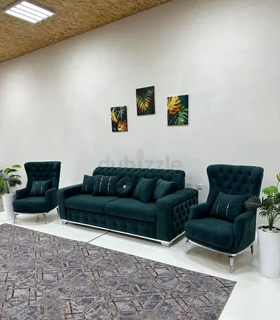 Emerald Elegance Velvet Sofa Suite