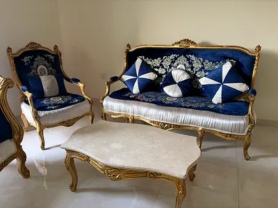 10 pcs Elegant Vintage Sofa Set with 5 Coffee Table