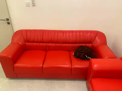 Red Leather Sofa