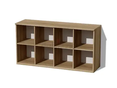 Stylish Wooden Bookcase with Six Compartments