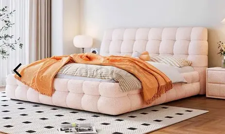 Brend New high quality fabric luxury king size 180x200 Bed with spring Tooper matress Available.