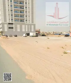 Land for sale in Ajman, Al Jurf 3, residential/commercial, G+8, fourth plot from the main road, area