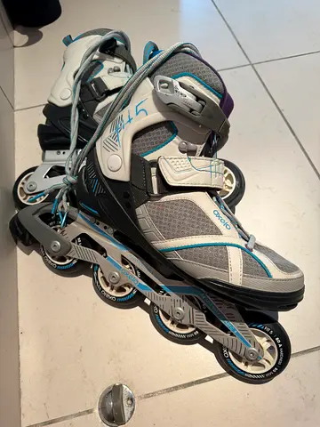 Rollerblades, rollers, roller skates