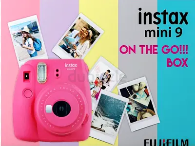 Fujifilm Instax Mini 9, Camera with CASE.flamingo pink with Vintage Rose Design Camera Case