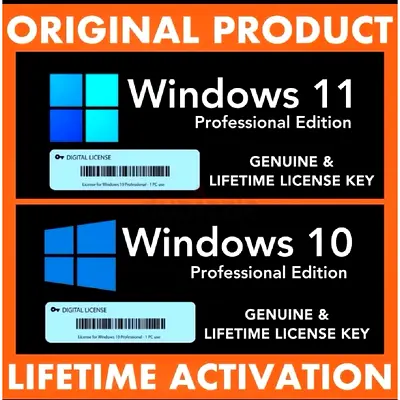 Genuine Windows 10 and 11 Professional Edition Licenses for Lifetime Activation