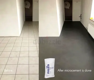 Micro Cement Flooring  Wall Services | Atar Al Reef General Maintenance LLC