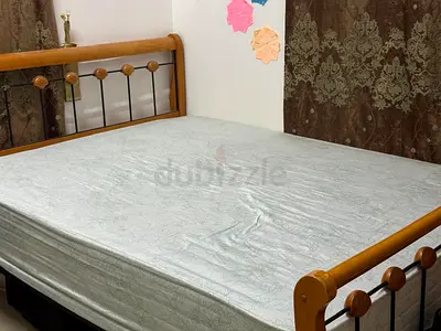Wooden Bed Frame with Dresser Set