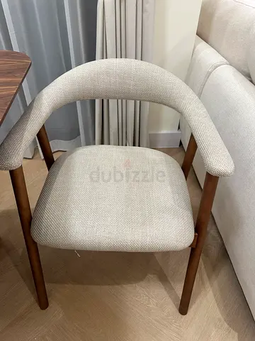 Brand new Walnut and beige chair from home center
