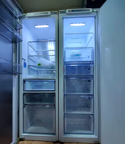 Samsung brand built-in separate fridge and freezer set