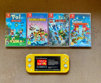 Nintendo Switch Lite with 4 Kids Games.