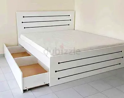 Modern Bed with Storage Drawers