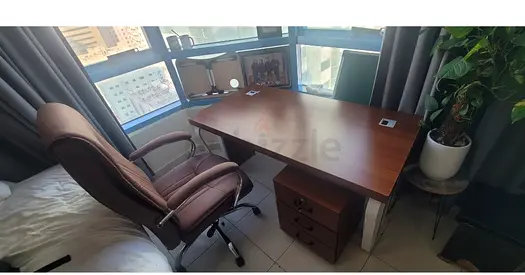 Modern Office Desk and Ergonomic Chair Set