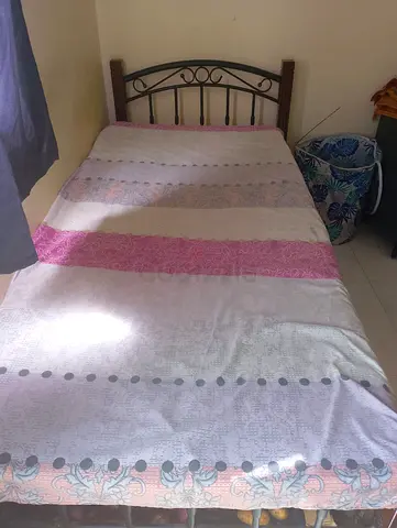 Simple Steel Single Bed Frame with Mattress