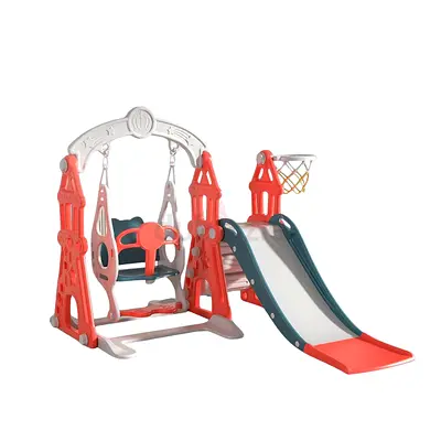 3 in 1 playset with Slide, Swing  basketball hoop!