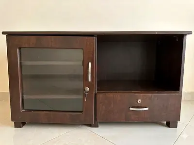 MDF Wooden Display Cabinet with Drawer